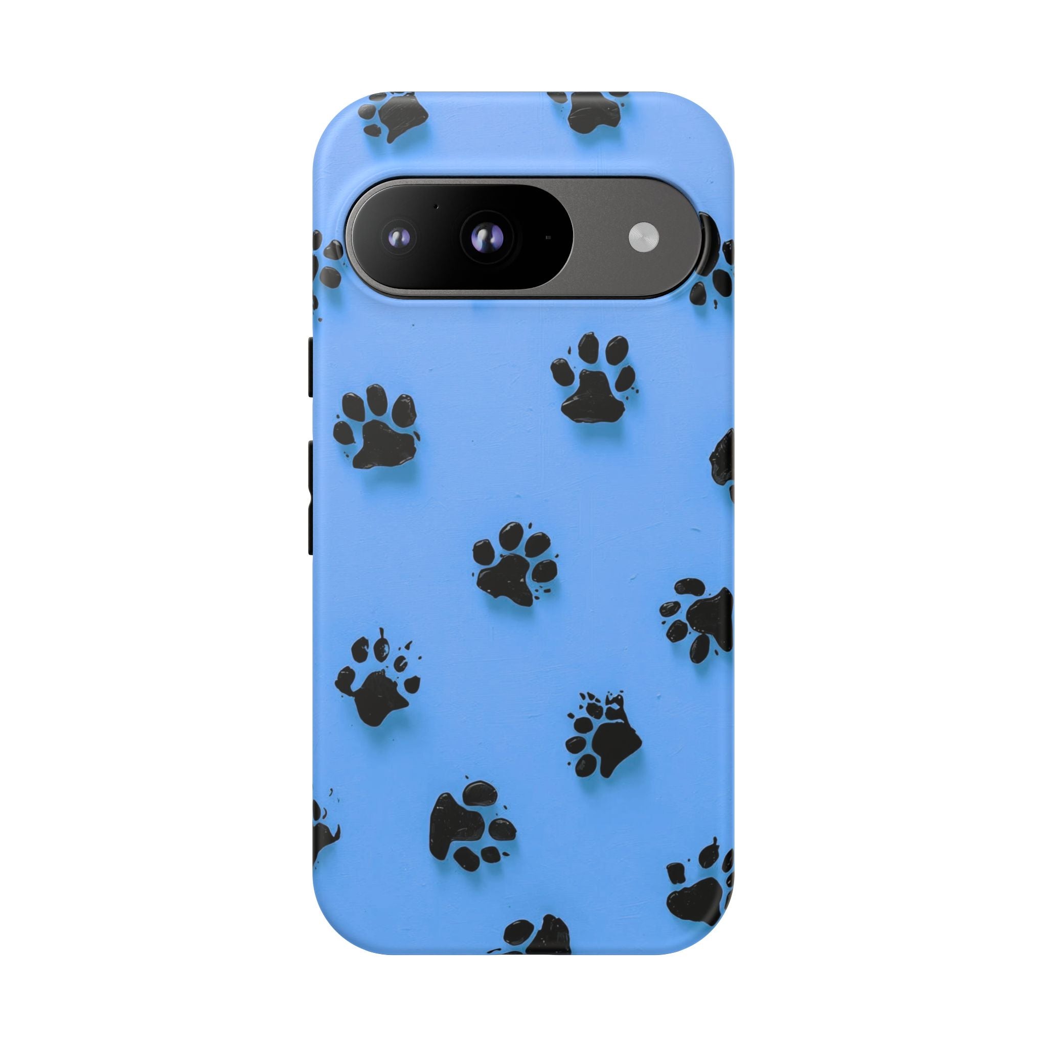Blue Paw Print Tough Google Pixel Case — Protective Dog & Cat Lover Cover