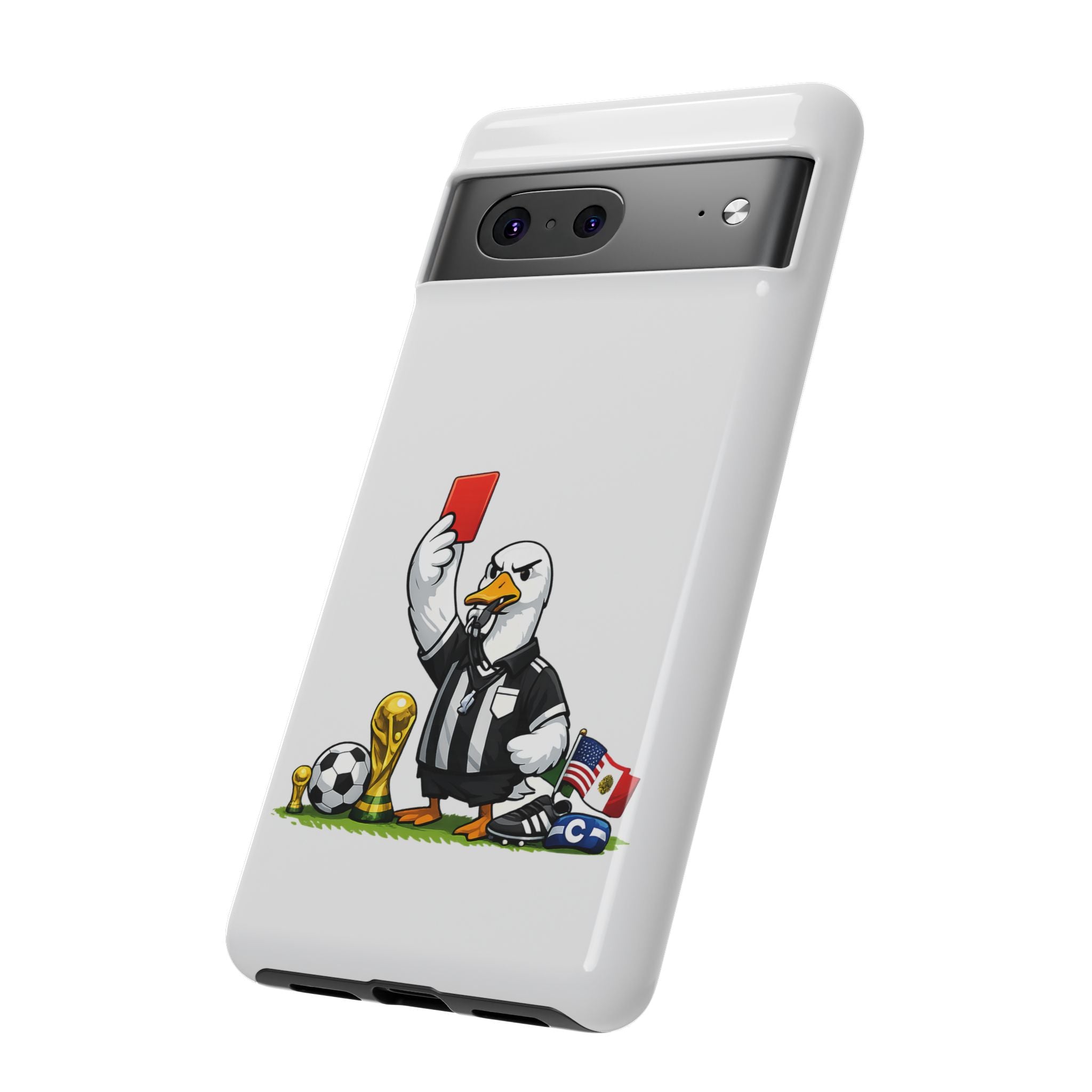 Funny Goose Referee Google Pixel Phone Case | Soccer Red Card Art Cover