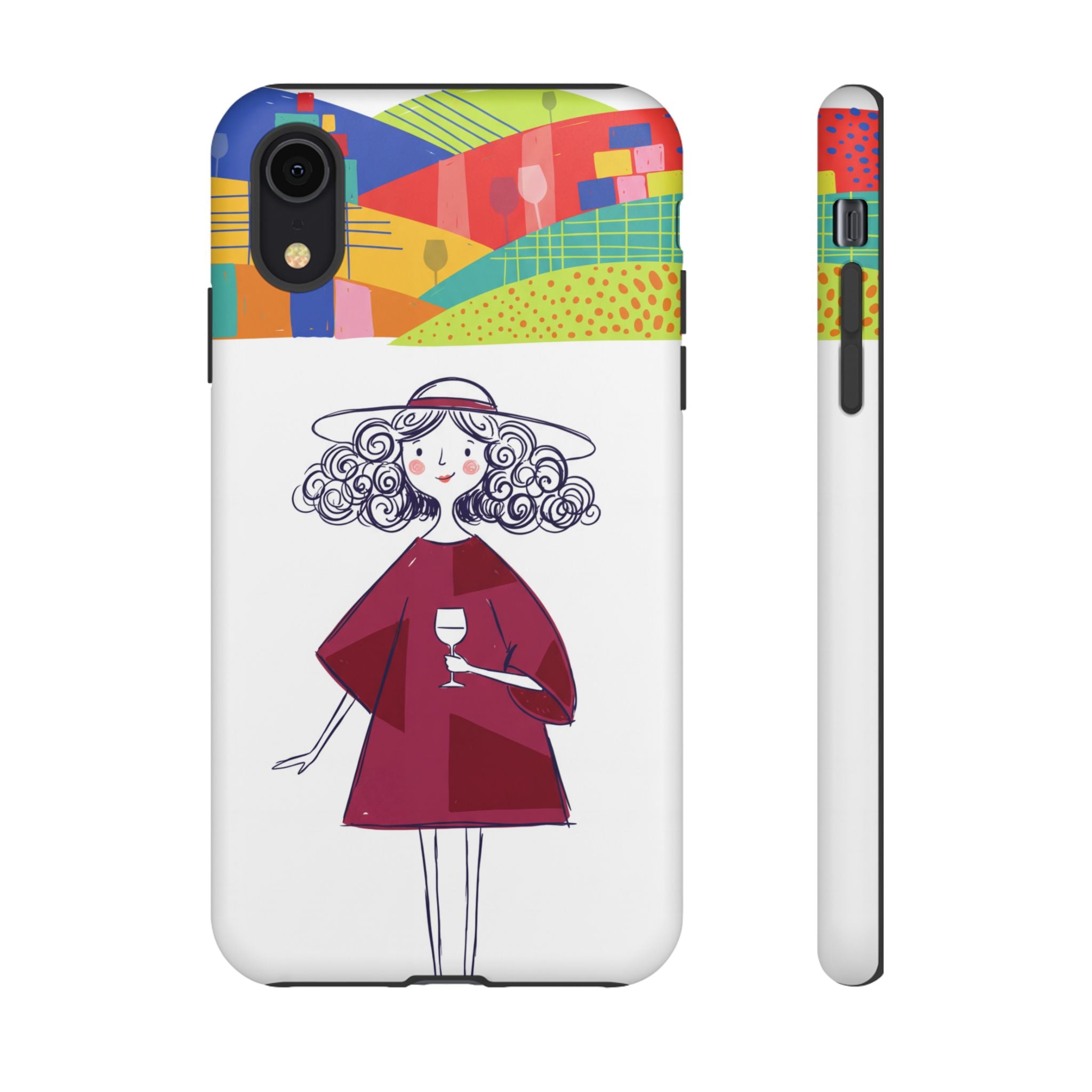Colourful Artistic Wine Lady iPhone Case