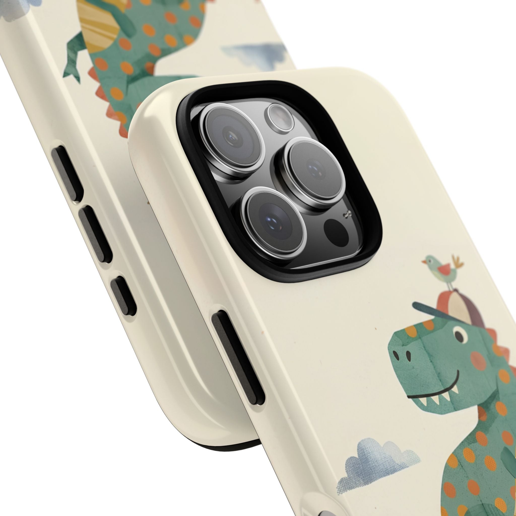 Cute Skateboarding Dinosaur Tough iPhone Case | Vintage Kid Aesthetic T Rex Cover