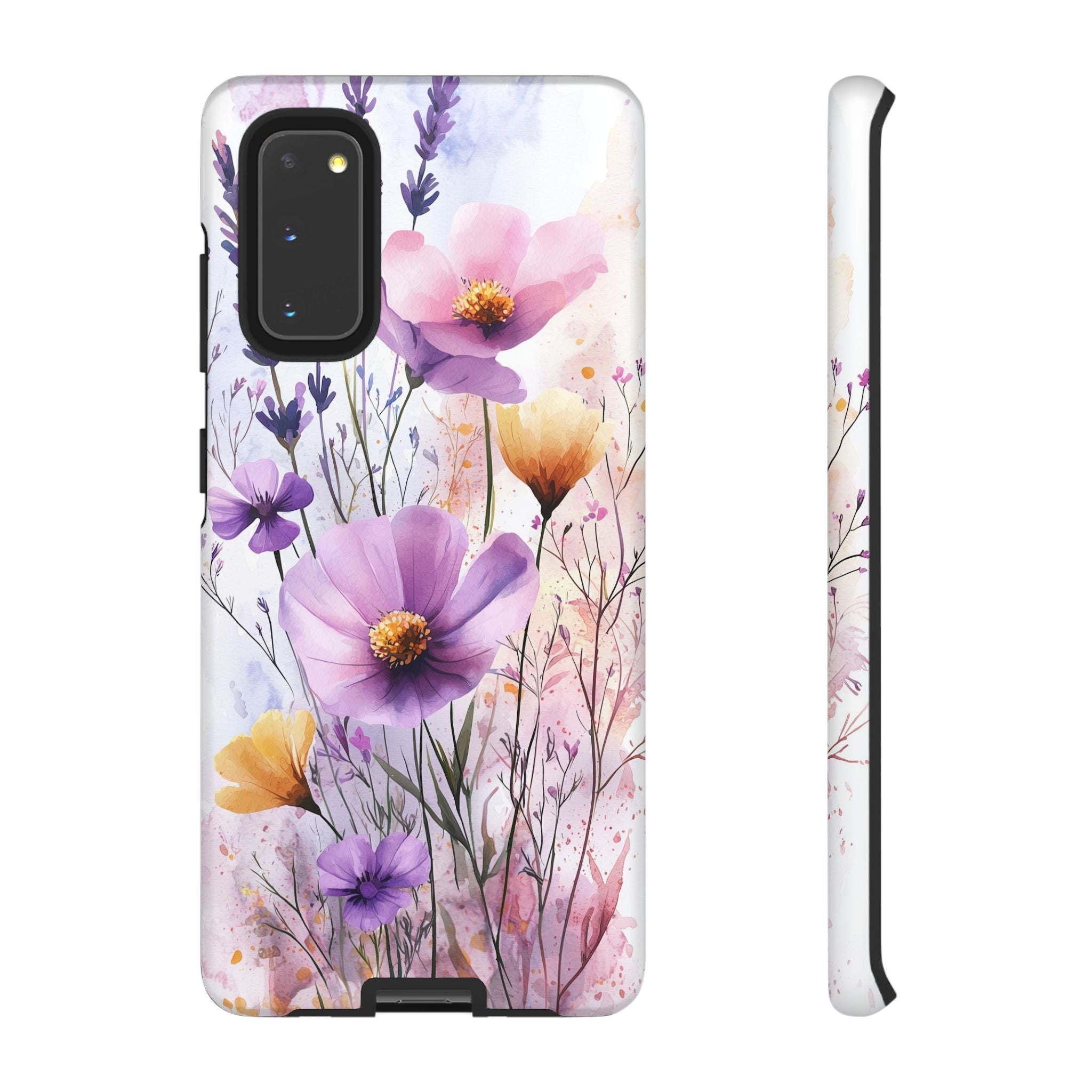 Floral Watercolour Tough Samsung Galaxy Case | Purple & Yellow Wildflowers