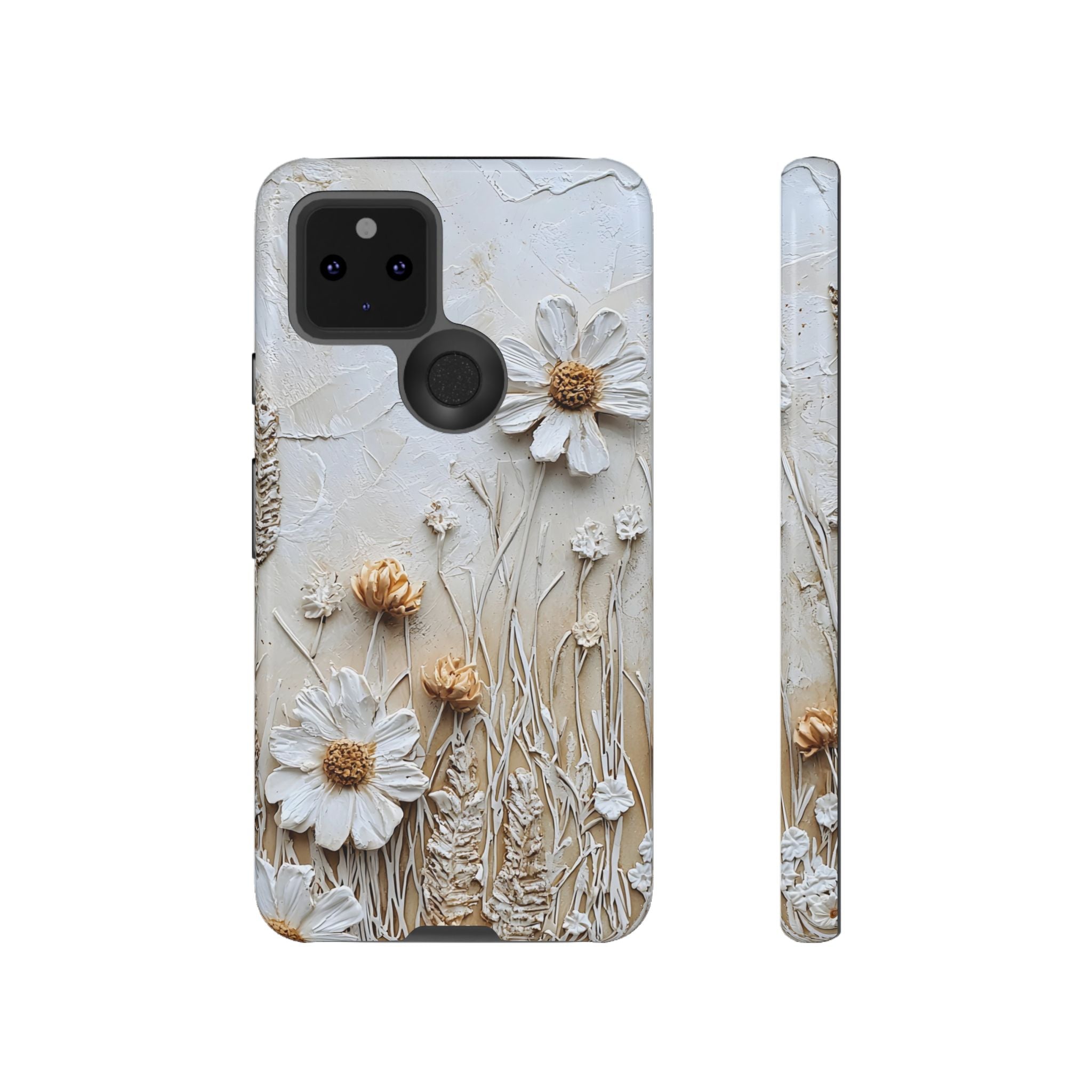 Textured Daisy Art Floral Relief Google Pixel Case