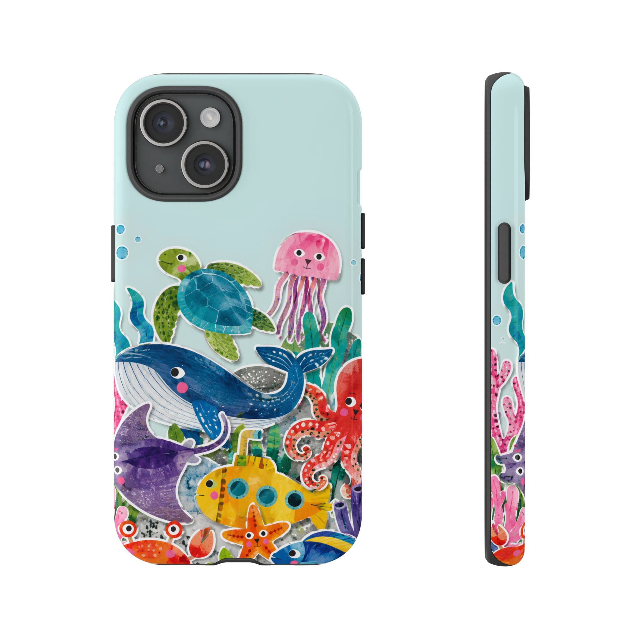 Cute Coastal Ocean iPhone Case | Aesthetic Whale Turtle Marine Life Cover