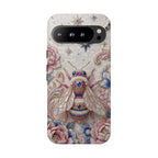 Floral Bee Moon Tough Google Pixel Phone Case | Protective Artistic Phone Cover