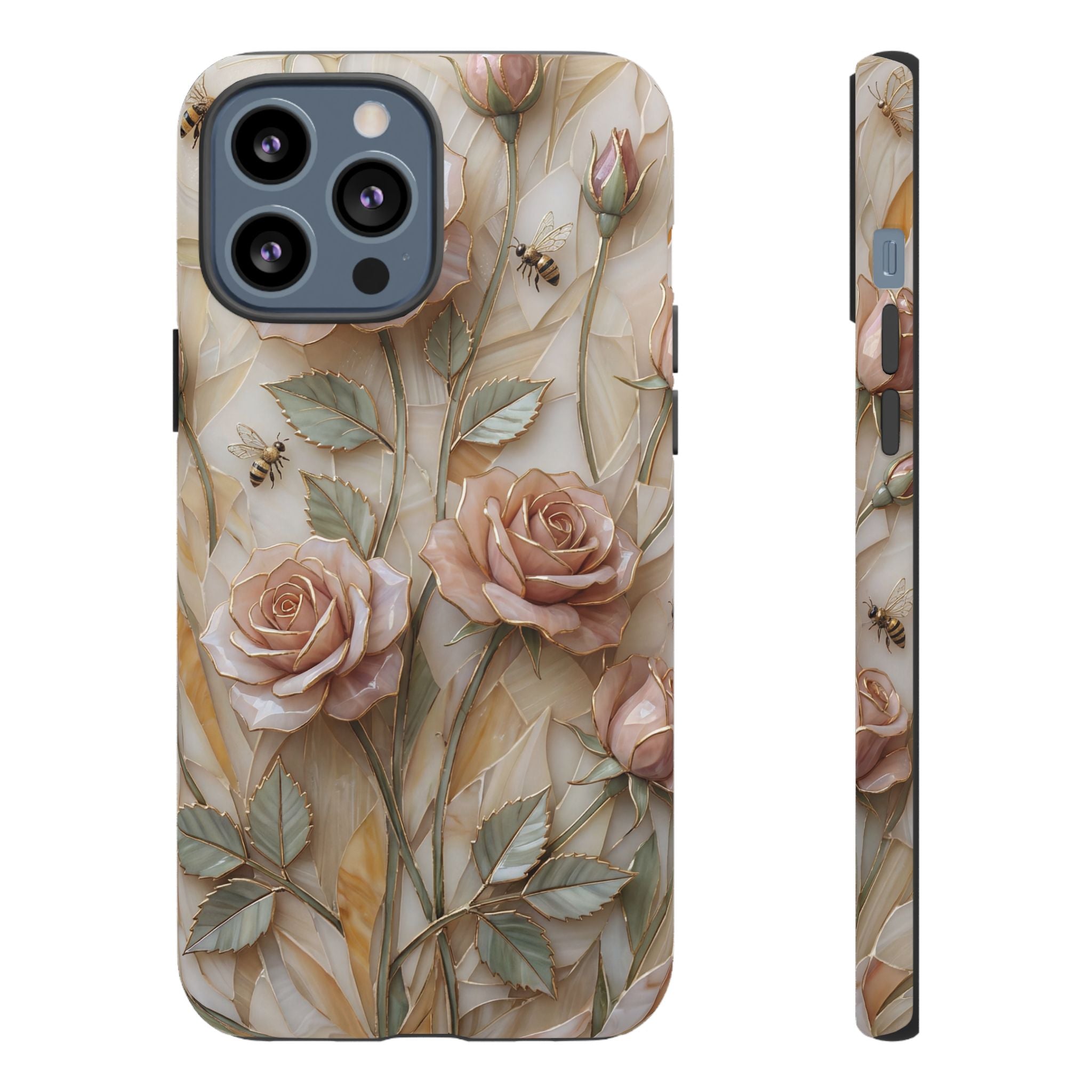 Vintage Blush Rose Floral Tough iPhone Protective Cover