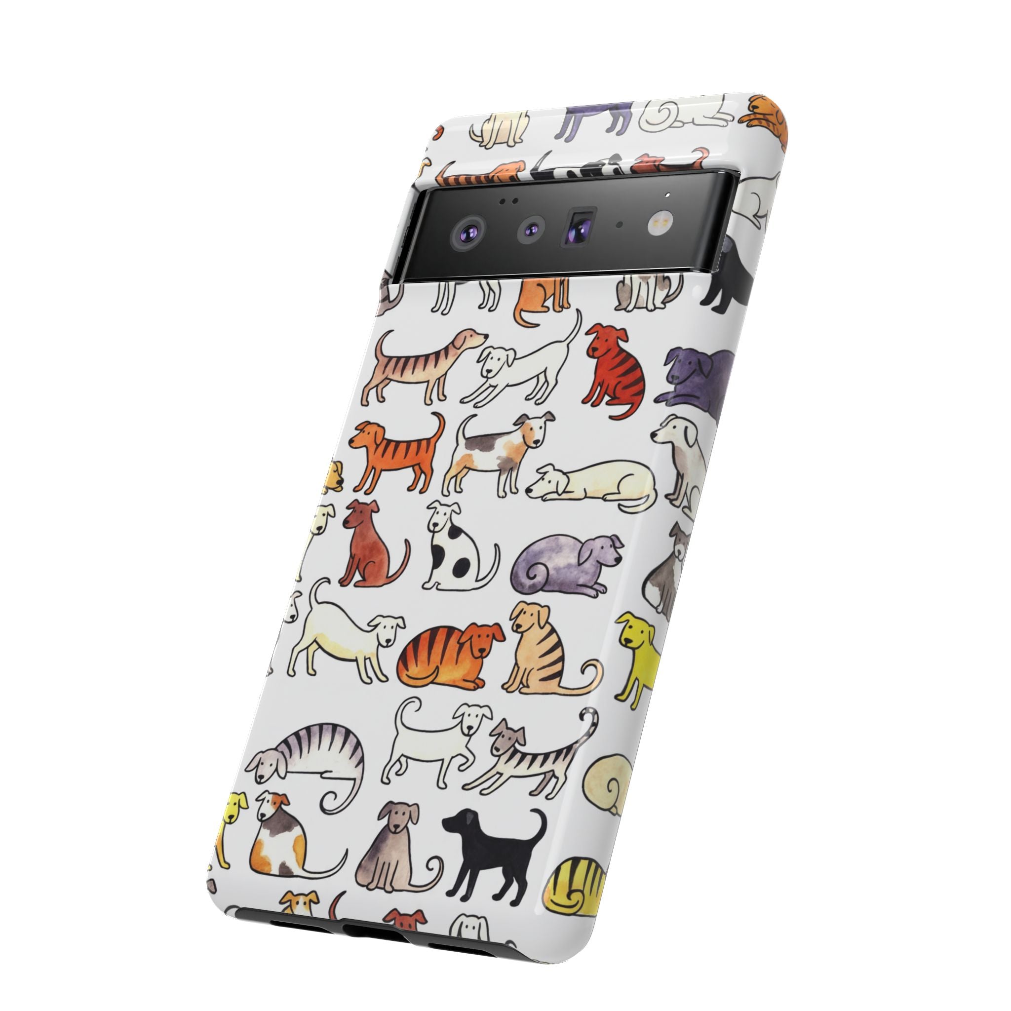 Dog Pattern Google Pixel Case | Cute Colourful Dogs