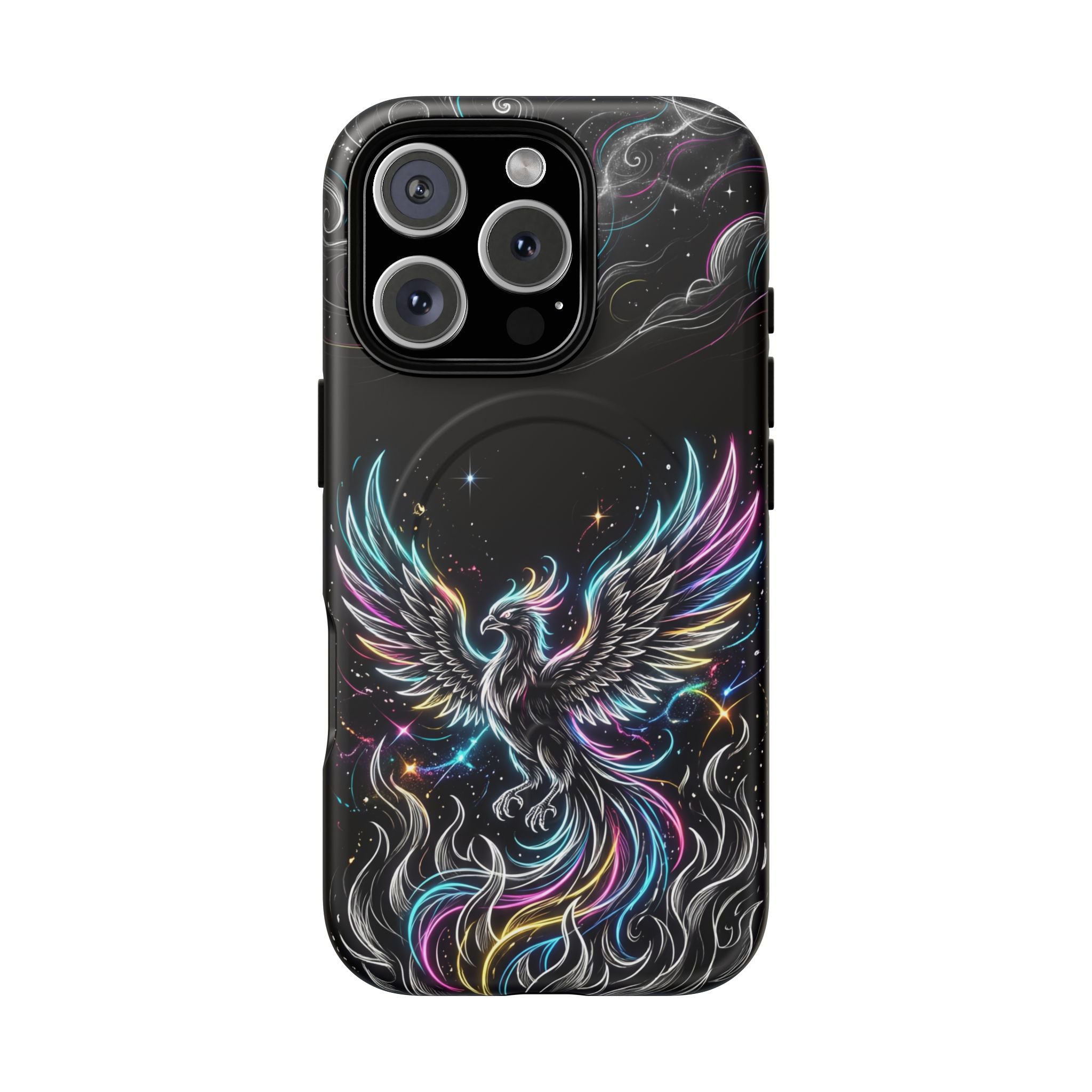 Colorful Neon Phoenix Tough MagSafe iPhone Case