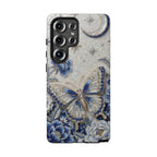 Blue Moon Butterfly Samsung Galaxy Phone Case | Floral Protective Tough Case