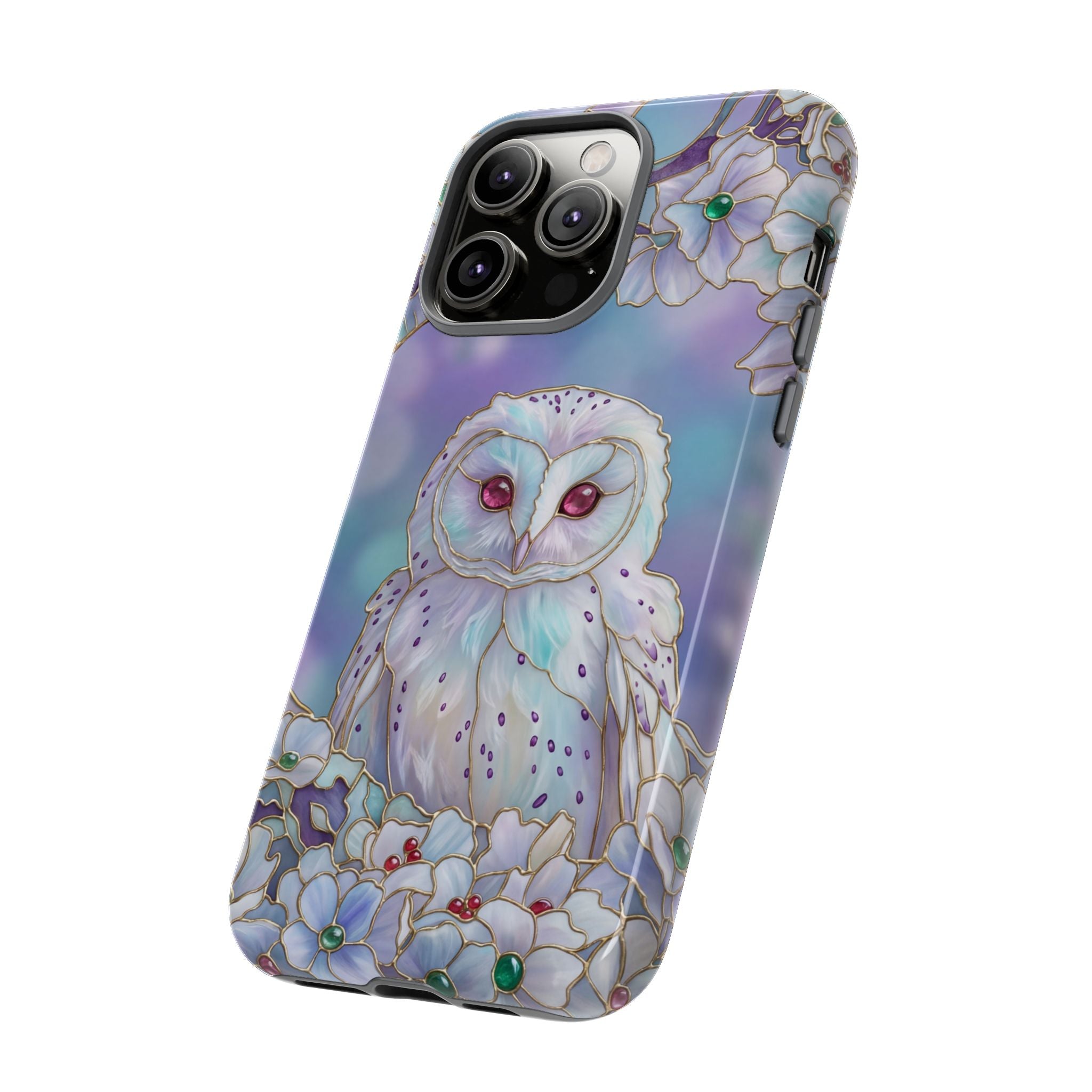 Mystic Owl Floral iPhone Case | Pastel Night Garden Protective Cover