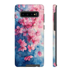 Floral Cherry Blossom Samsung Galaxy Case | Pink Blue Watercolour
