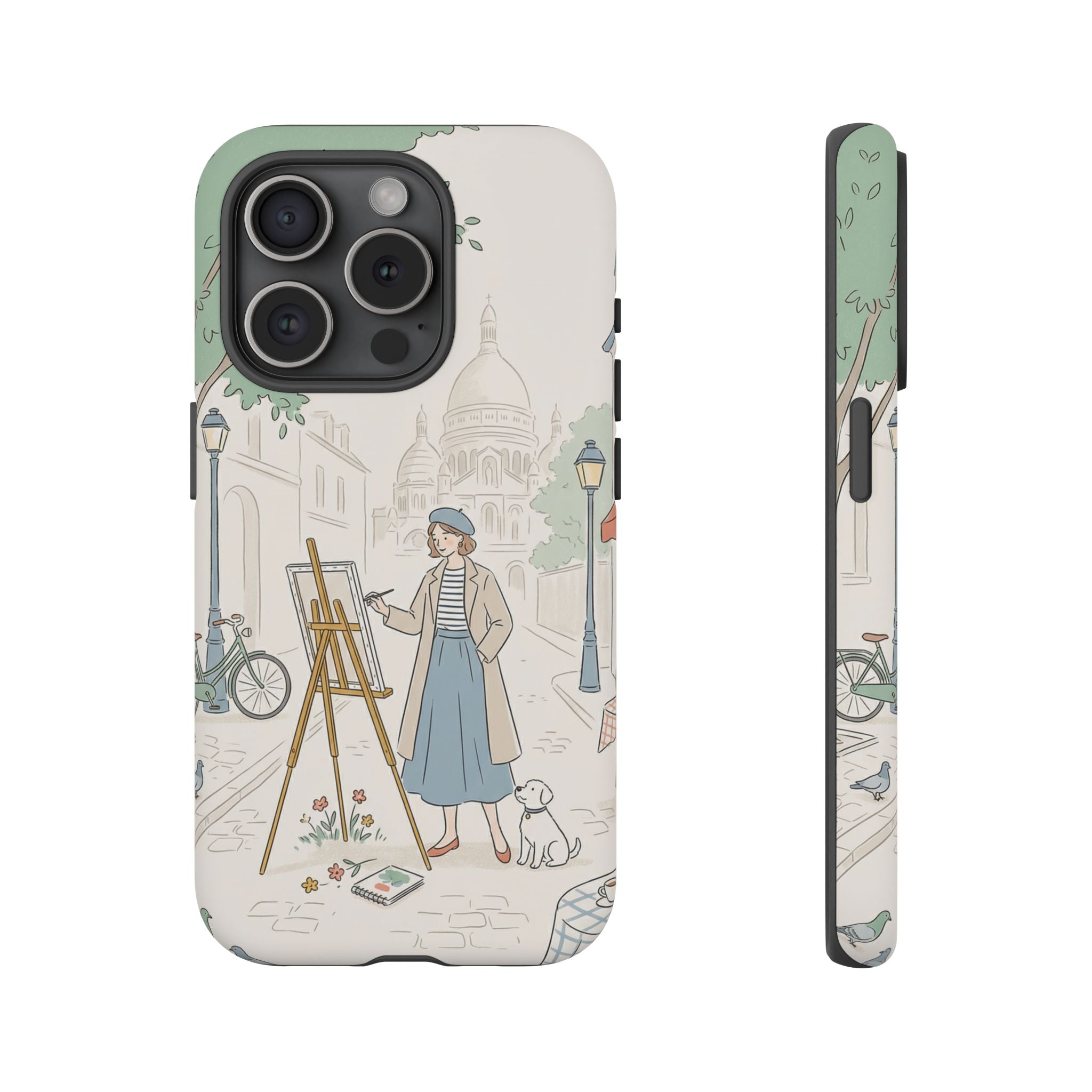 Artist in Paris iPhone Case | Vintage Painter Street Scene Protective Cover