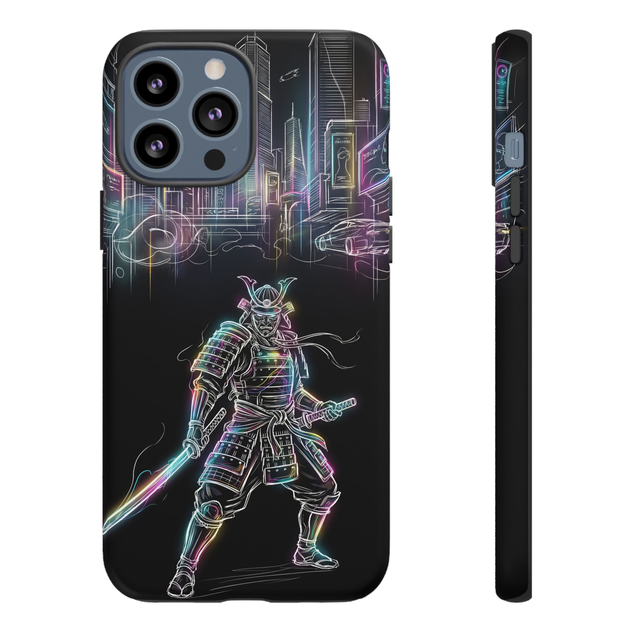 Neon Samurai iPhone Case | Cyberpunk City Armor