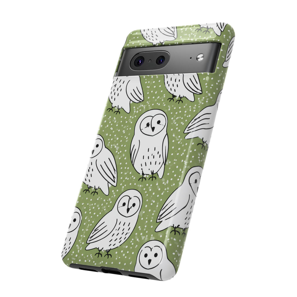 Barn Owl Google Pixel Phone Case | Woodland Owl Pattern Cover