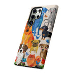 Colorful Dogs Pattern Samsung Galaxy Phone Case | Cute Watercolor Puppy Design Tough Case