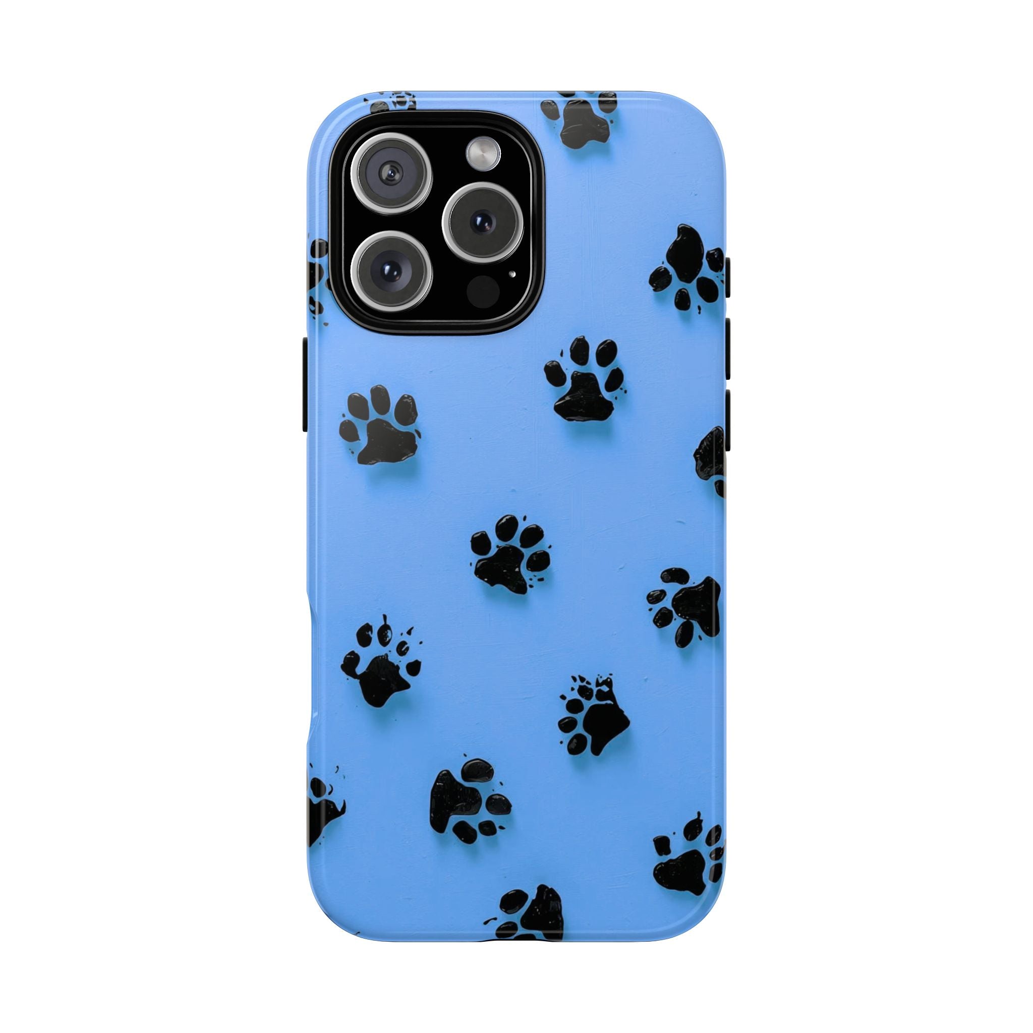 Blue Paw Print Tough iPhone Case — Protective Dog & Cat Lover Cover