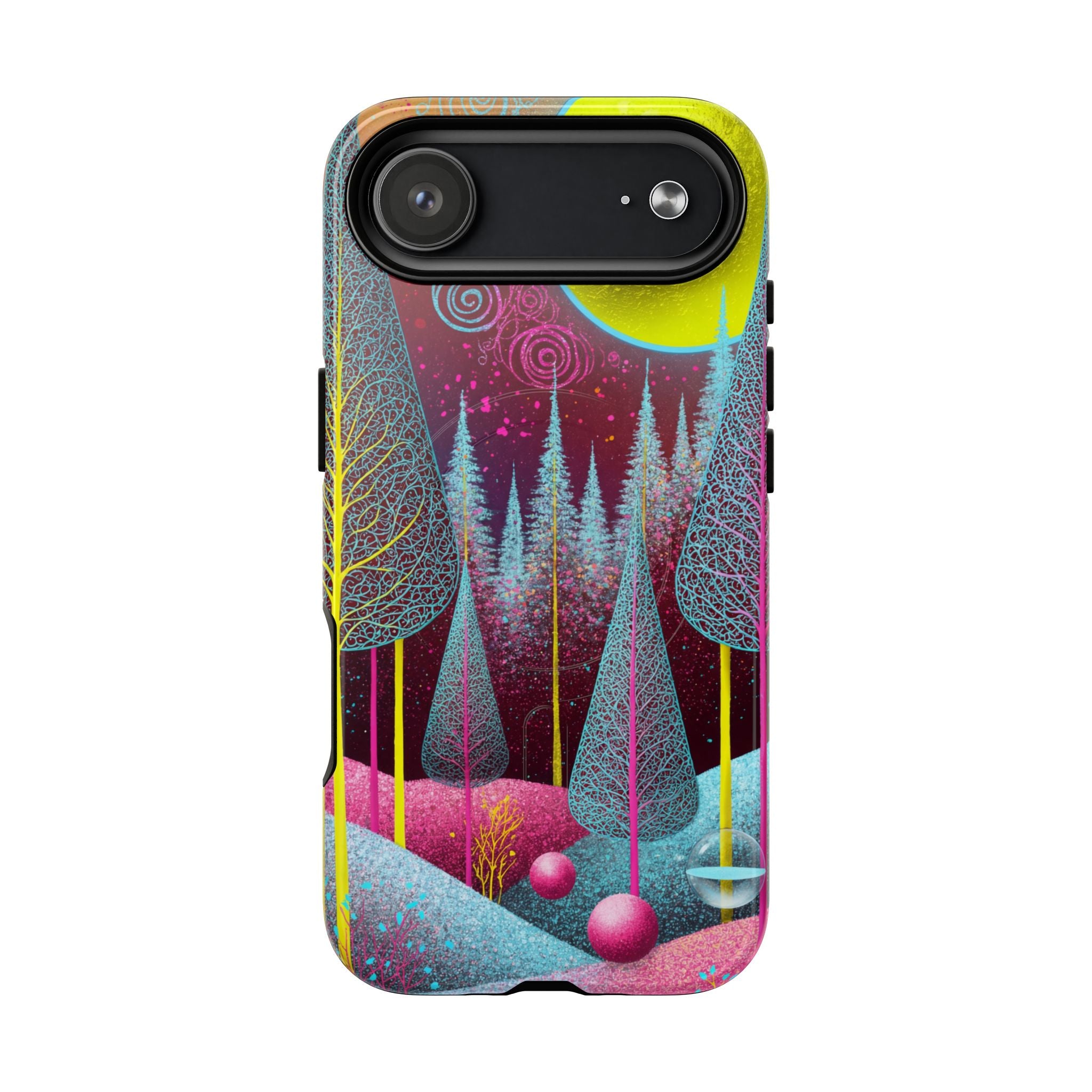 Custodia rigida MagSafe per iPhone Neon Forest