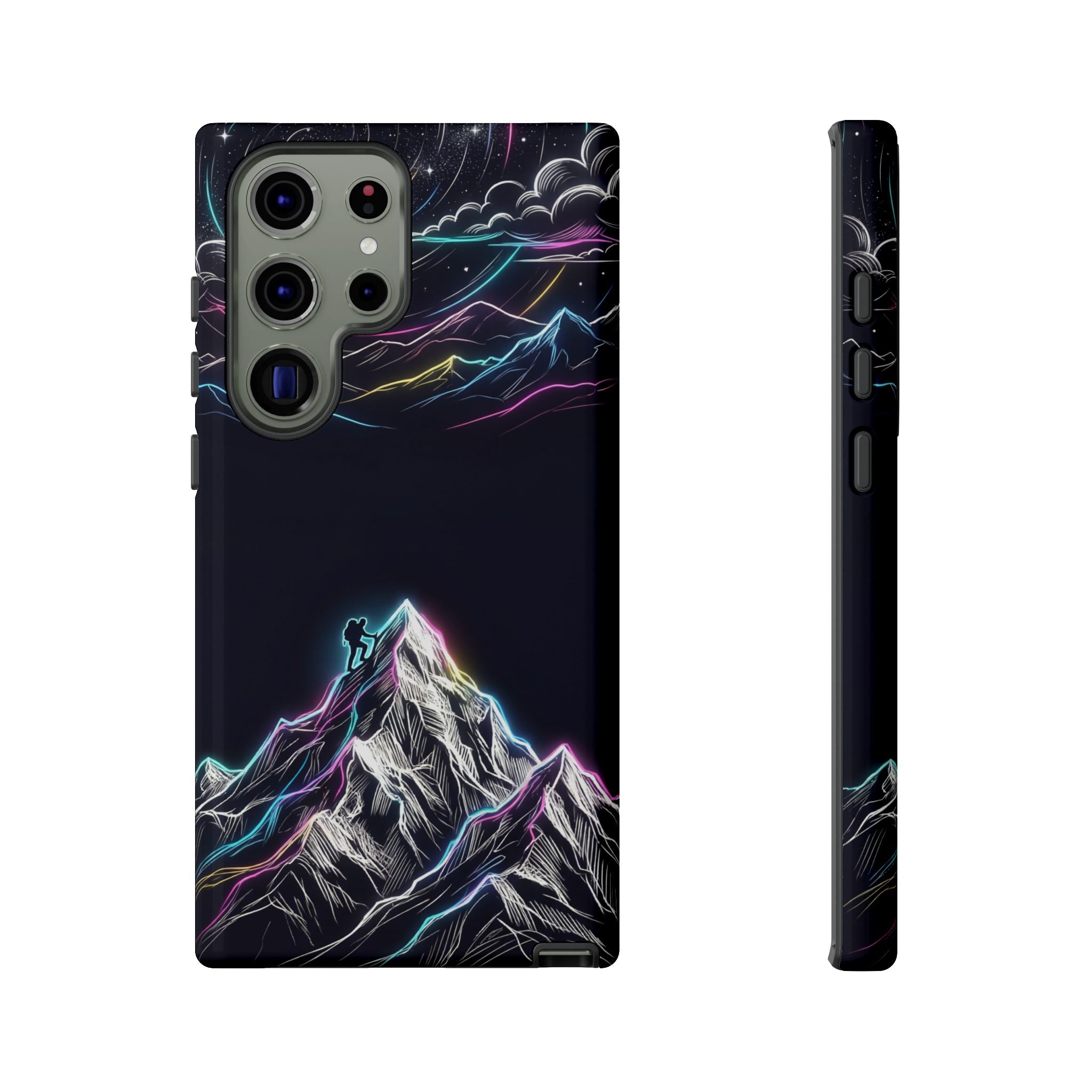 Mount Everest Neon Samsung Galaxy Phone Case | Dark Cosmic Climber Protective Cover