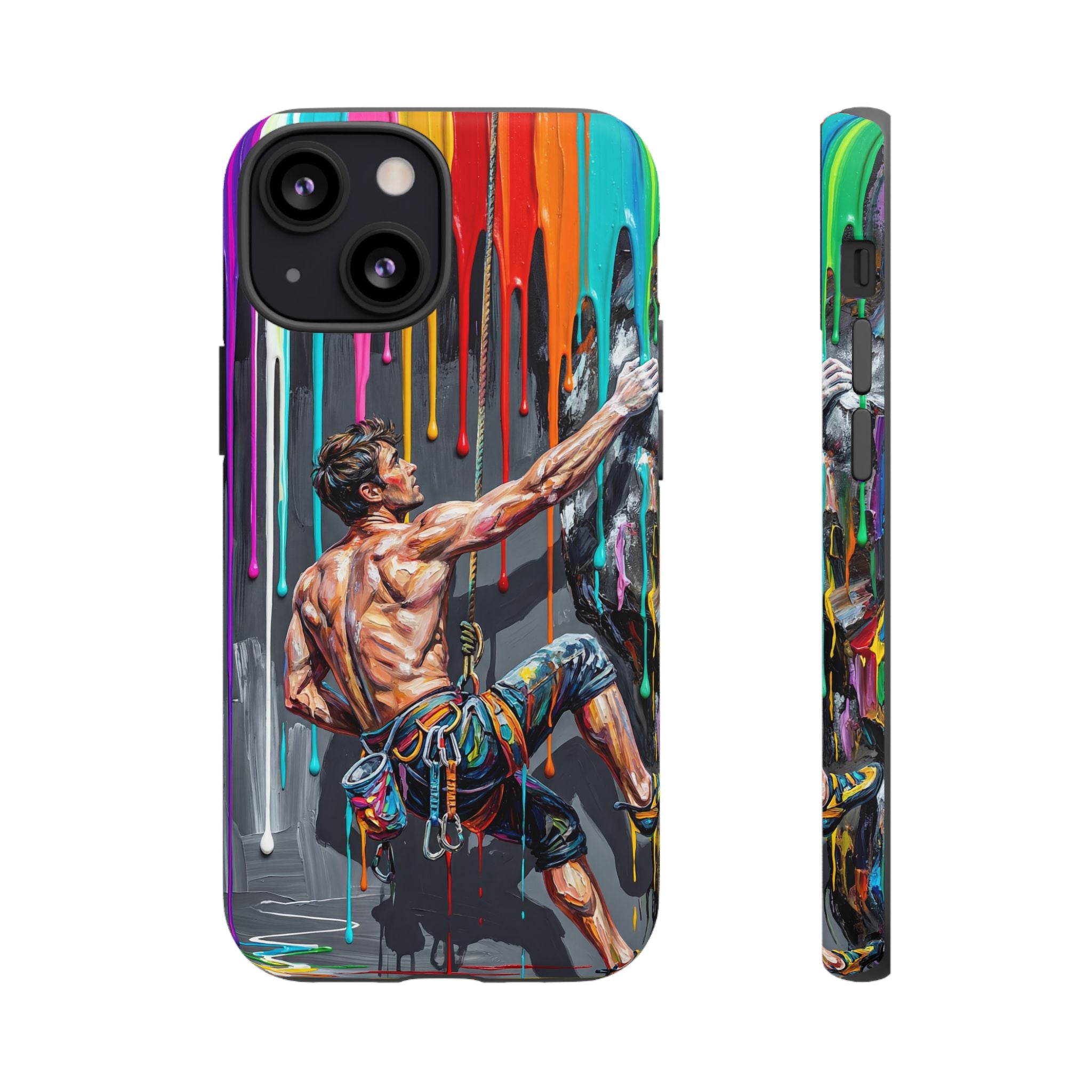 Colourful Rock Climber Art Protective iPhone Case