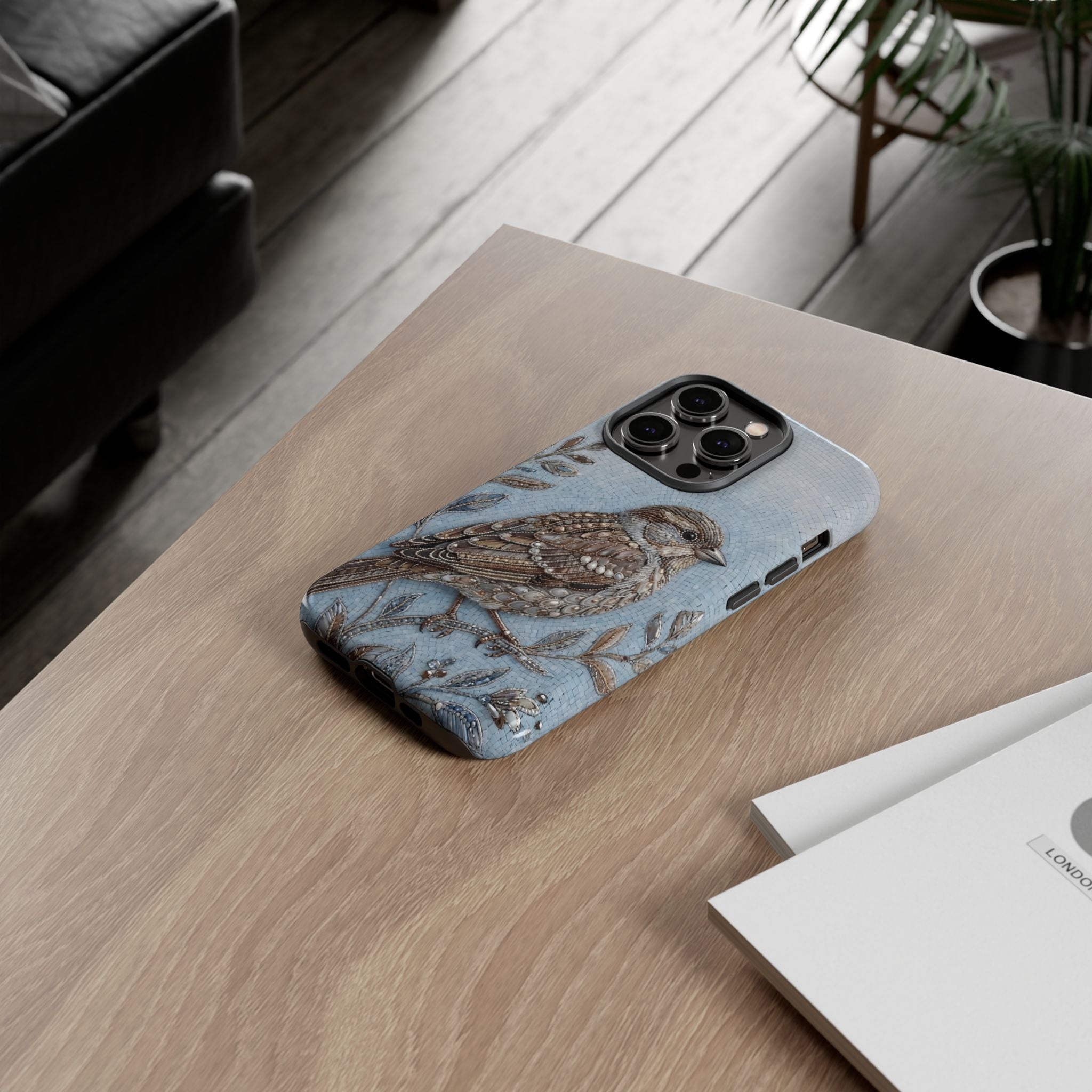 Bird Illustration iPhone Case — Sparrow Art Tough Phone Cover