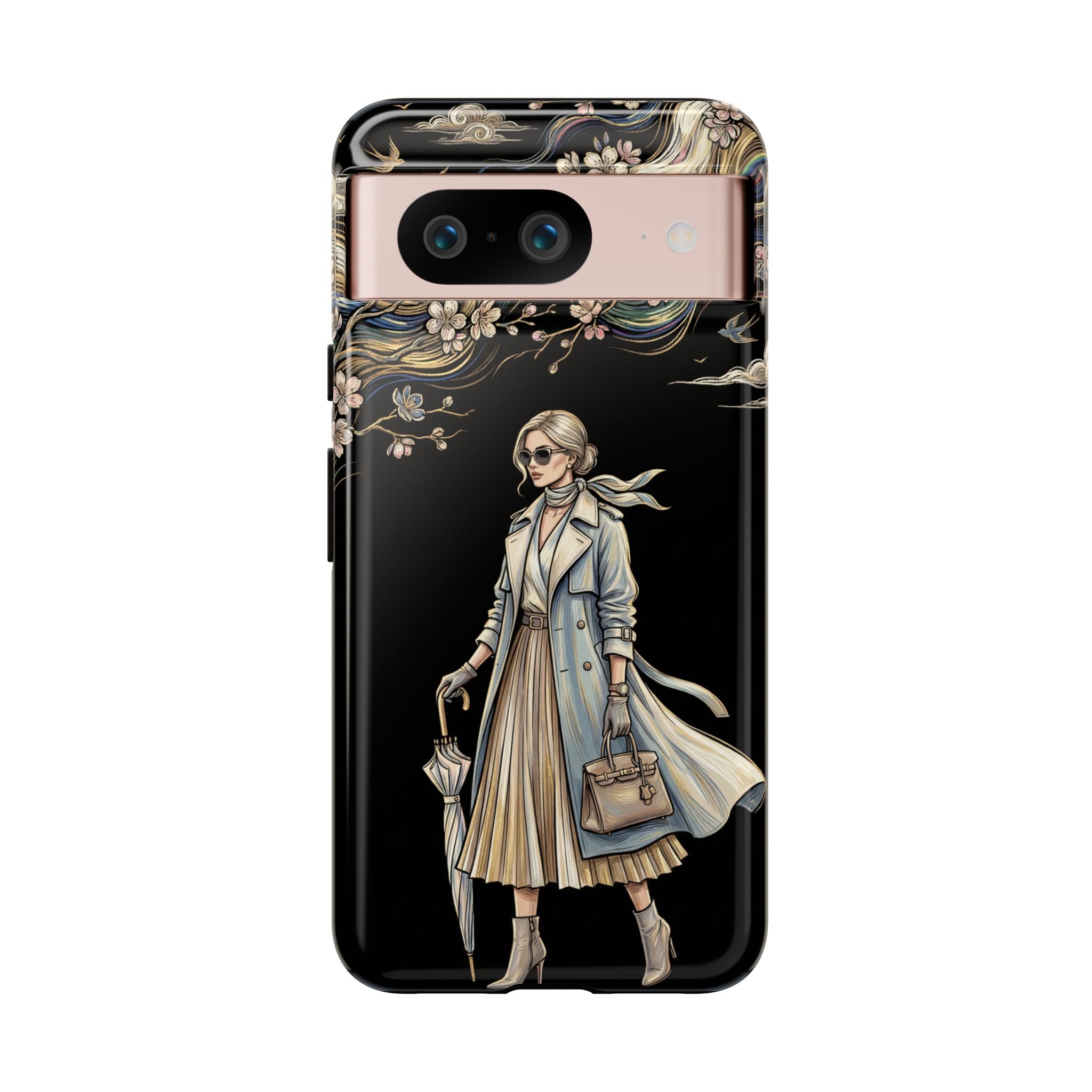 Vintage Chic Google Pixel Phone Case | Stylish Woman Illustration