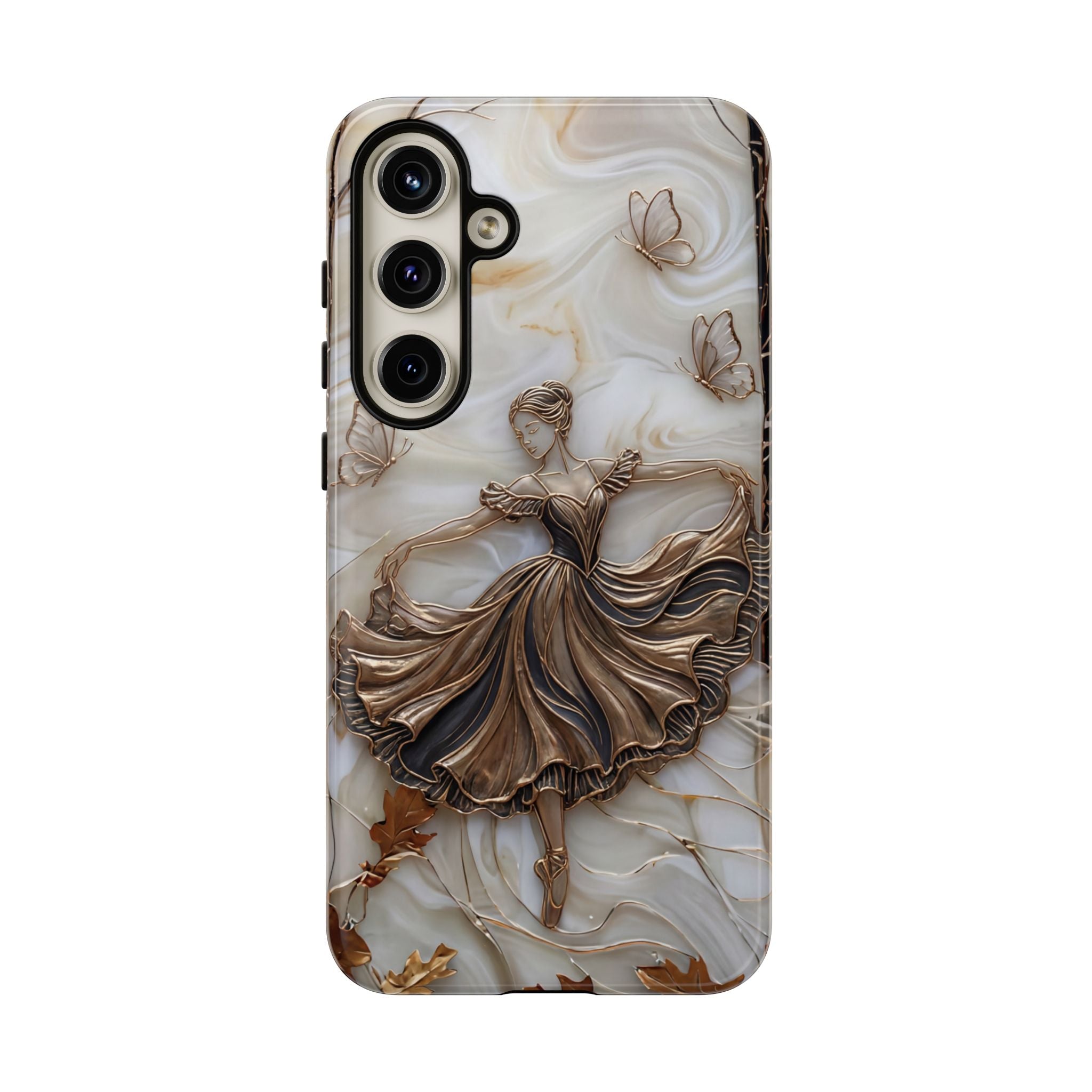 Elegant Bronze Ballerina Dance Design Samsung Galaxy Case