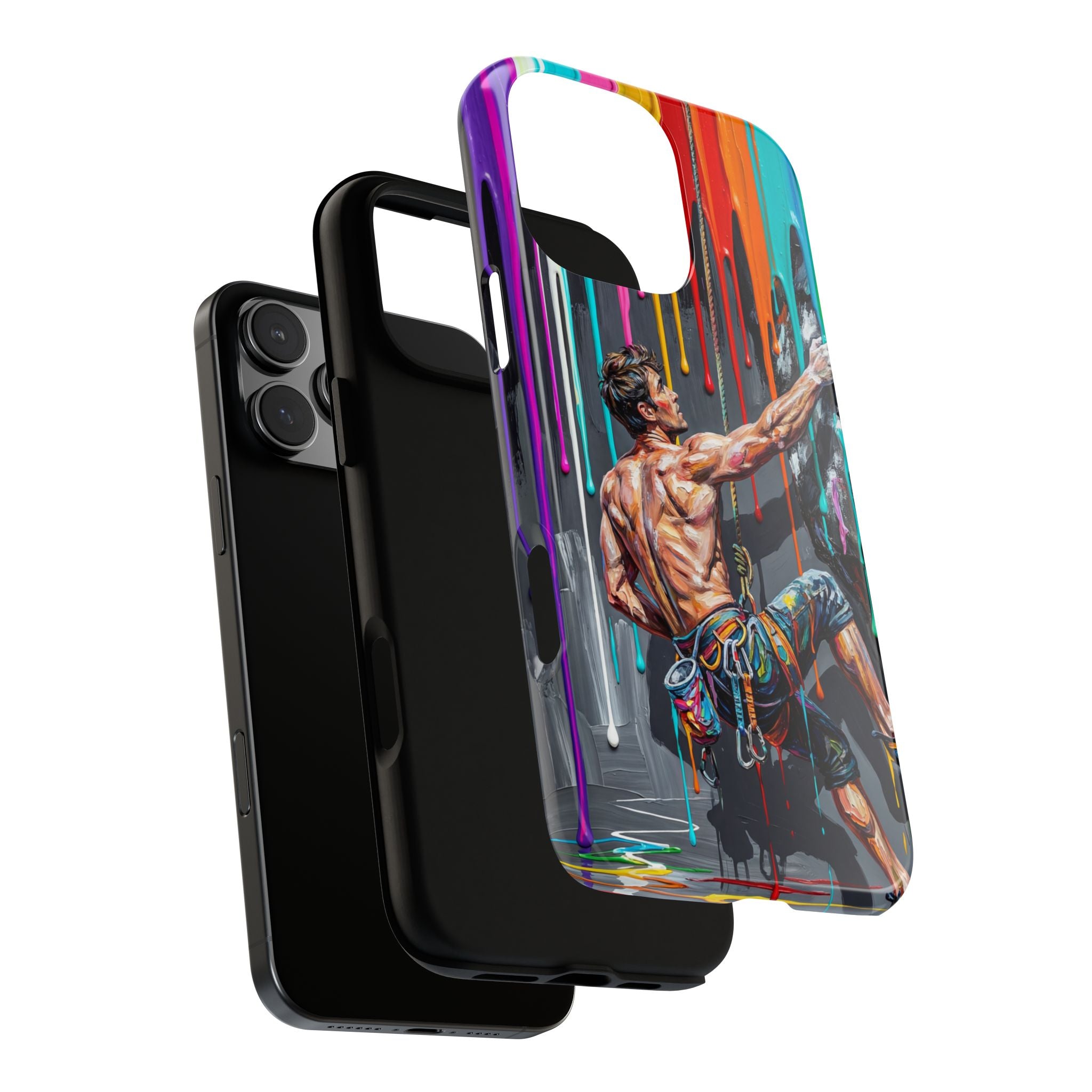 Colourful Rock Climber Art Protective iPhone Case