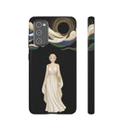 Art Nouveau Goddess Samsung Galaxy Phone Case | Elegant Woman Illustration on Black