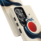 Abstract Wave Samsung Galaxy Case | Red Sun Ocean Art