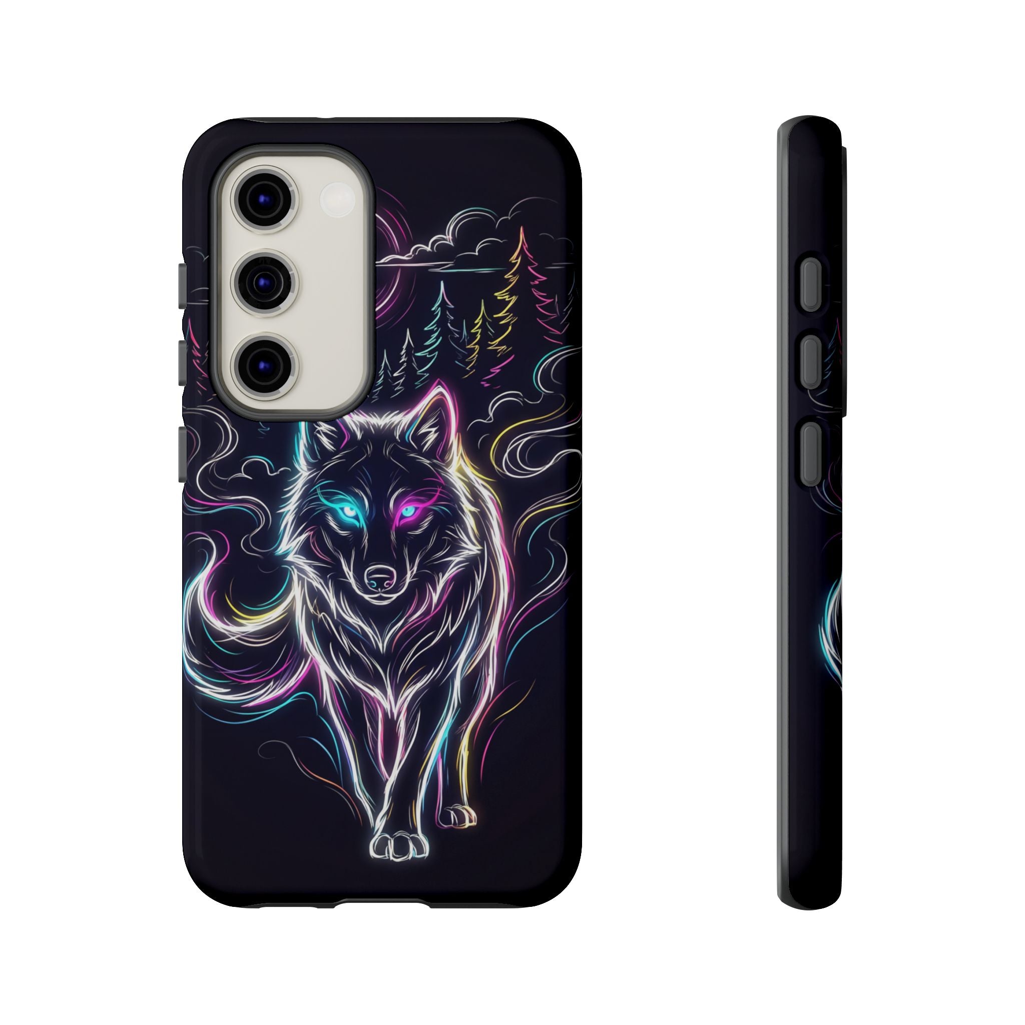 Neon Wolf Samsung Galaxy Phone Case | Mystic Glow Protective Tough Case