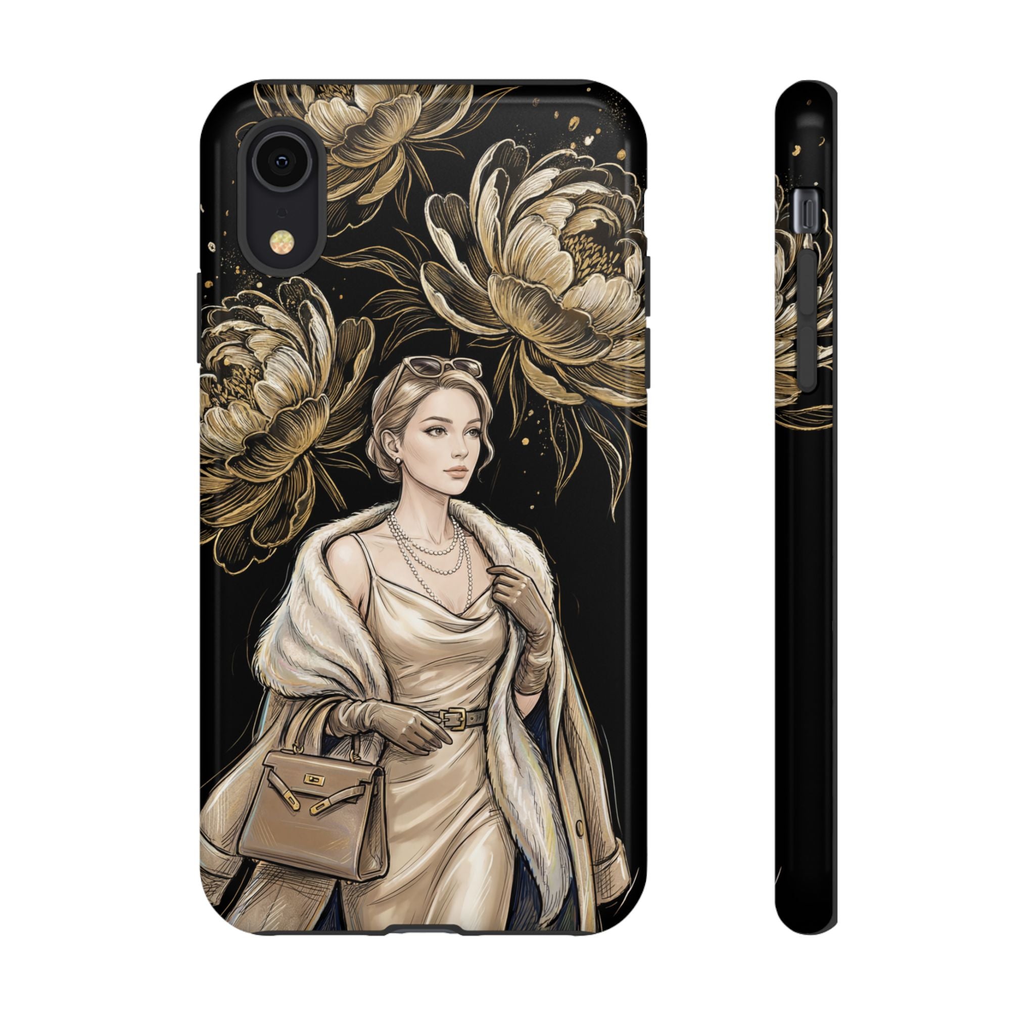 Elegant Vintage Lady Floral iPhone Case | Chic Protective Cover for Women