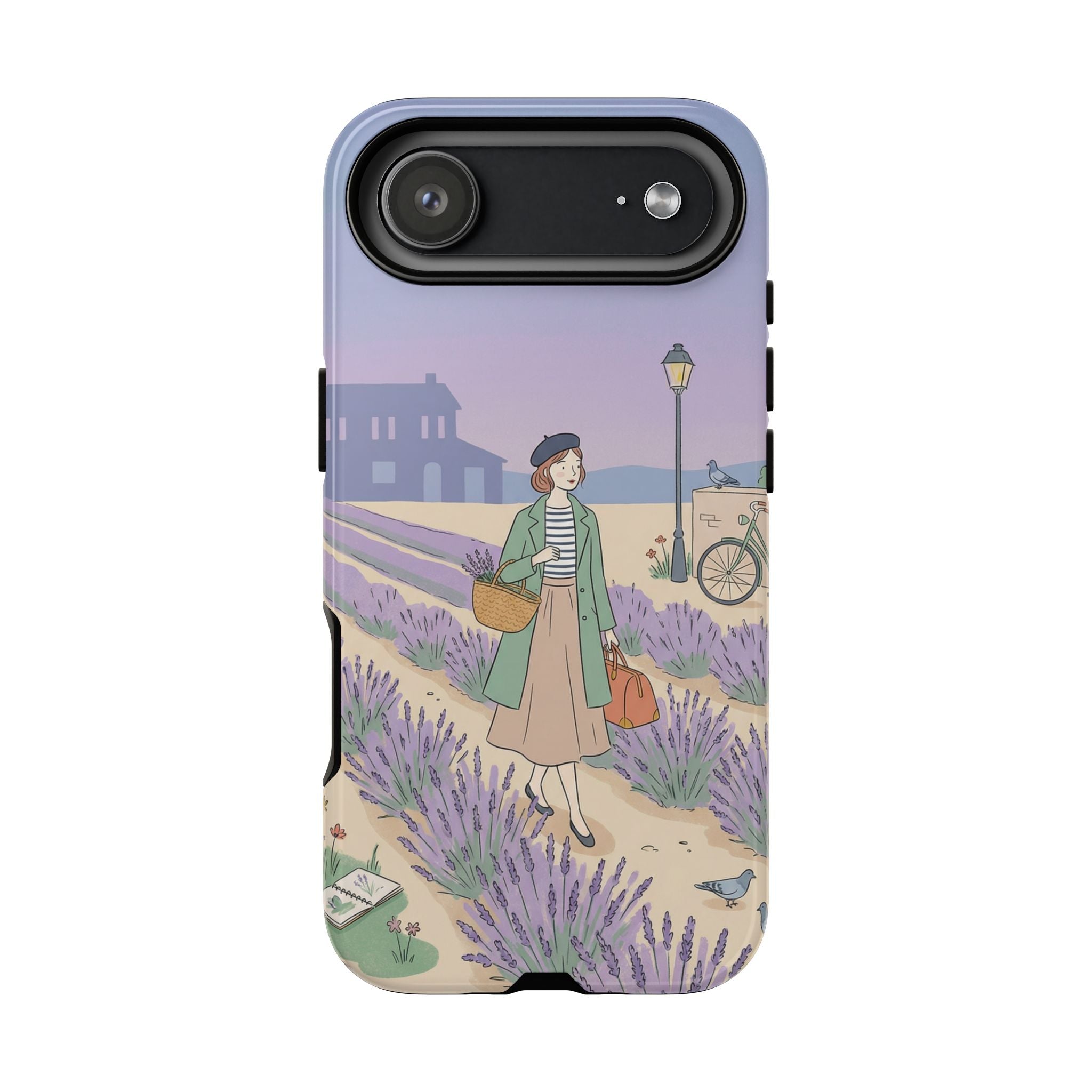 Lavender Field iPhone Case | Vintage Travel Illustration Protective Case
