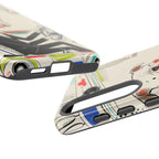 Bulldog Driver Samsung Galaxy Phone Case | Cute Retro Dog Illustration