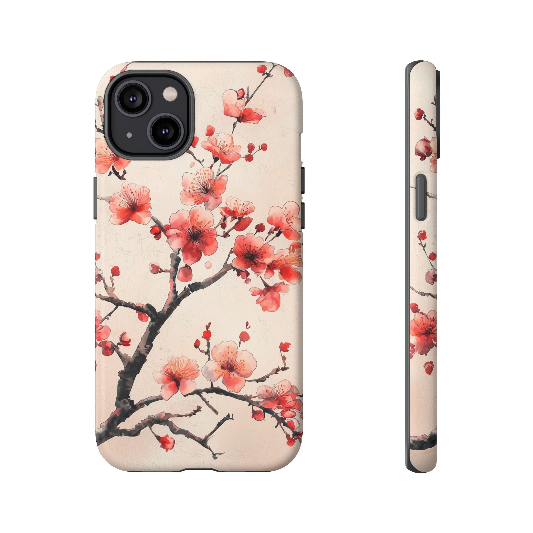 Cherry Blossom iPhone Case | Floral Tough Case with Pink Blossom Branch Design