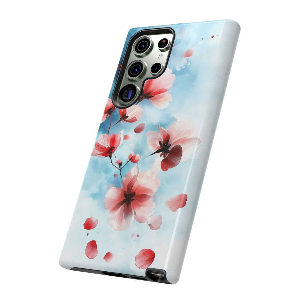 Floral Cherry Blossom Samsung Galaxy Case | Pastel Pink Blue