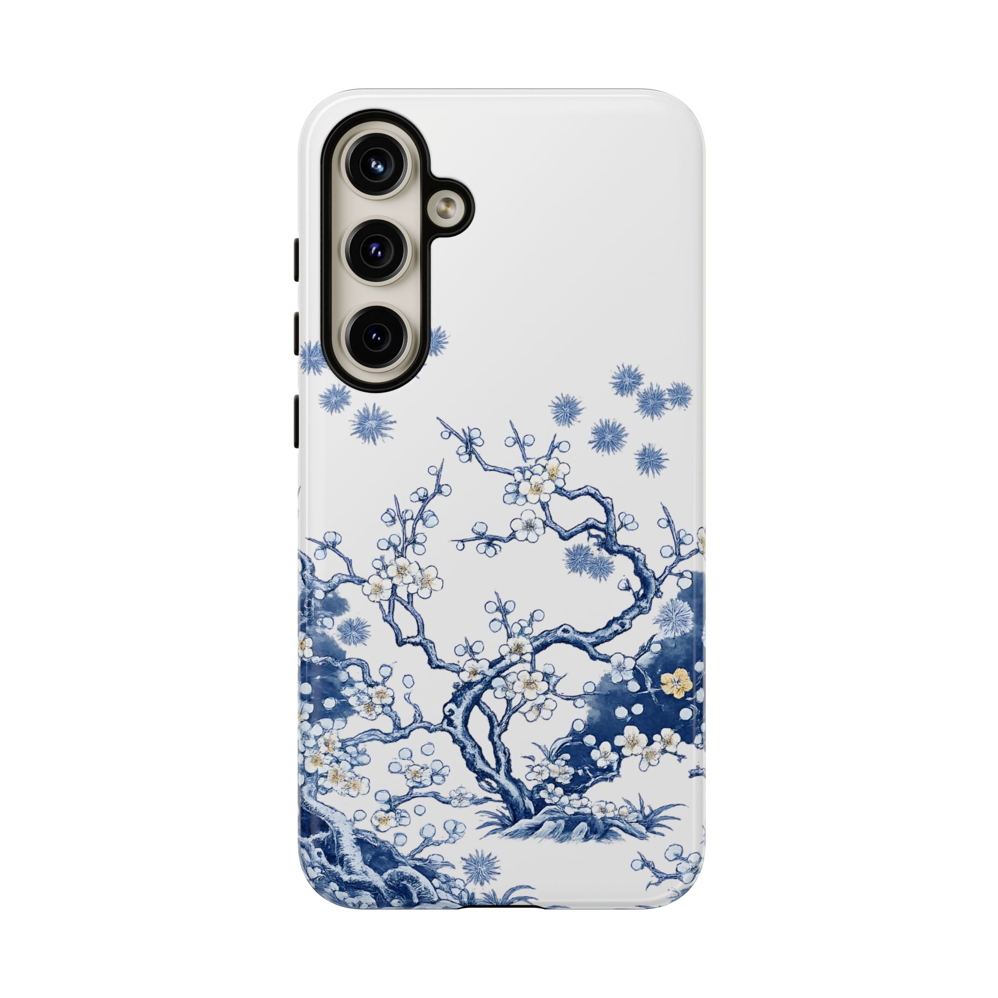 Vintage Blue White Porcelain Samsung Galaxy Phone Case | Chinoiserie Floral Tough Cover