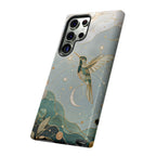 Celestial Hummingbird Samsu8ng Galaxy Phone Case | Moon & Bird Phone Case