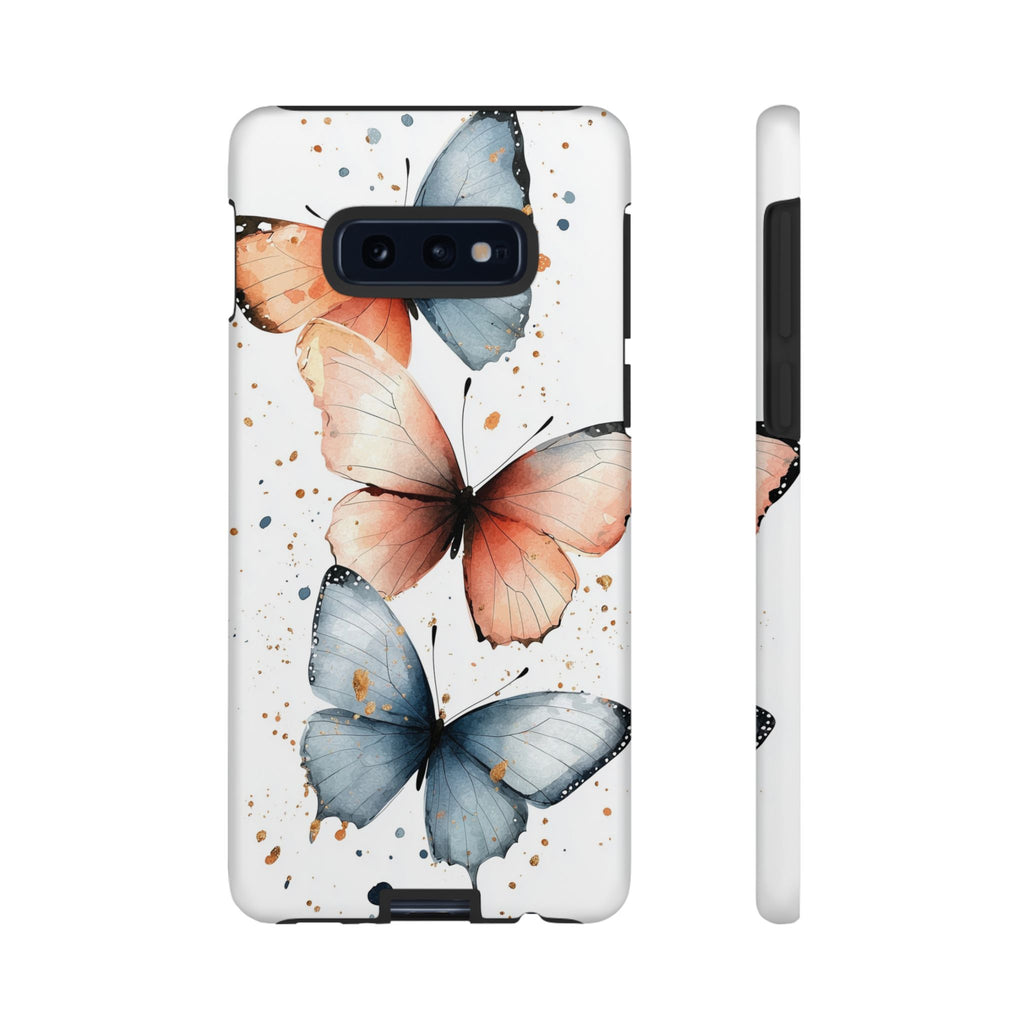 Watercolour Blue & Peach Butterfly Tough Samsung Galaxy Case