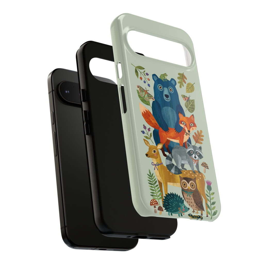 Woodland Stack Google Pixel Phone Case | Cute Bear, Fox & Owl Protective Cover