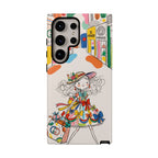 Cute Fashion Girl Samsung Galaxy Phone Case | Colourful Shopping Street Design