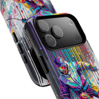 Colourful Skiing Drip Art Tough MagSafe iPhone Case