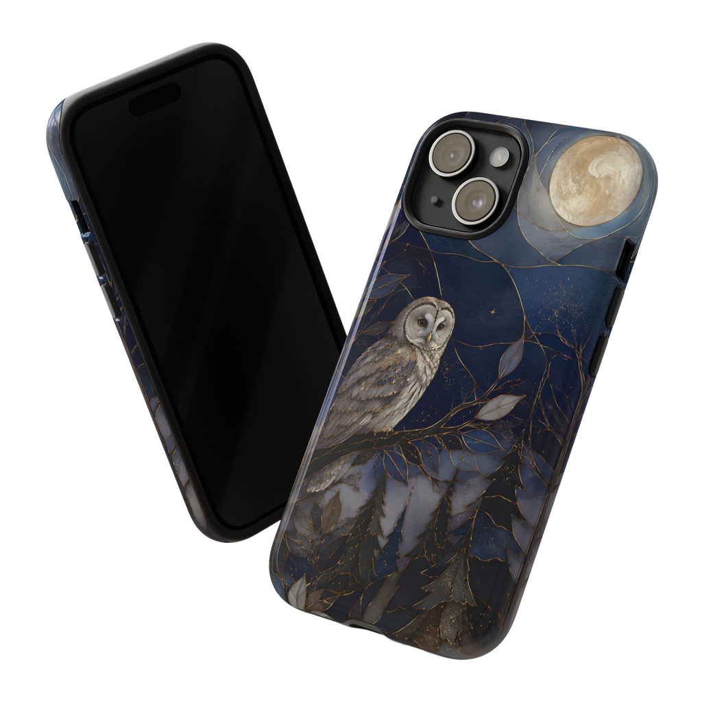 Owl Moon iPhone Case | Woodland Forest Night Art