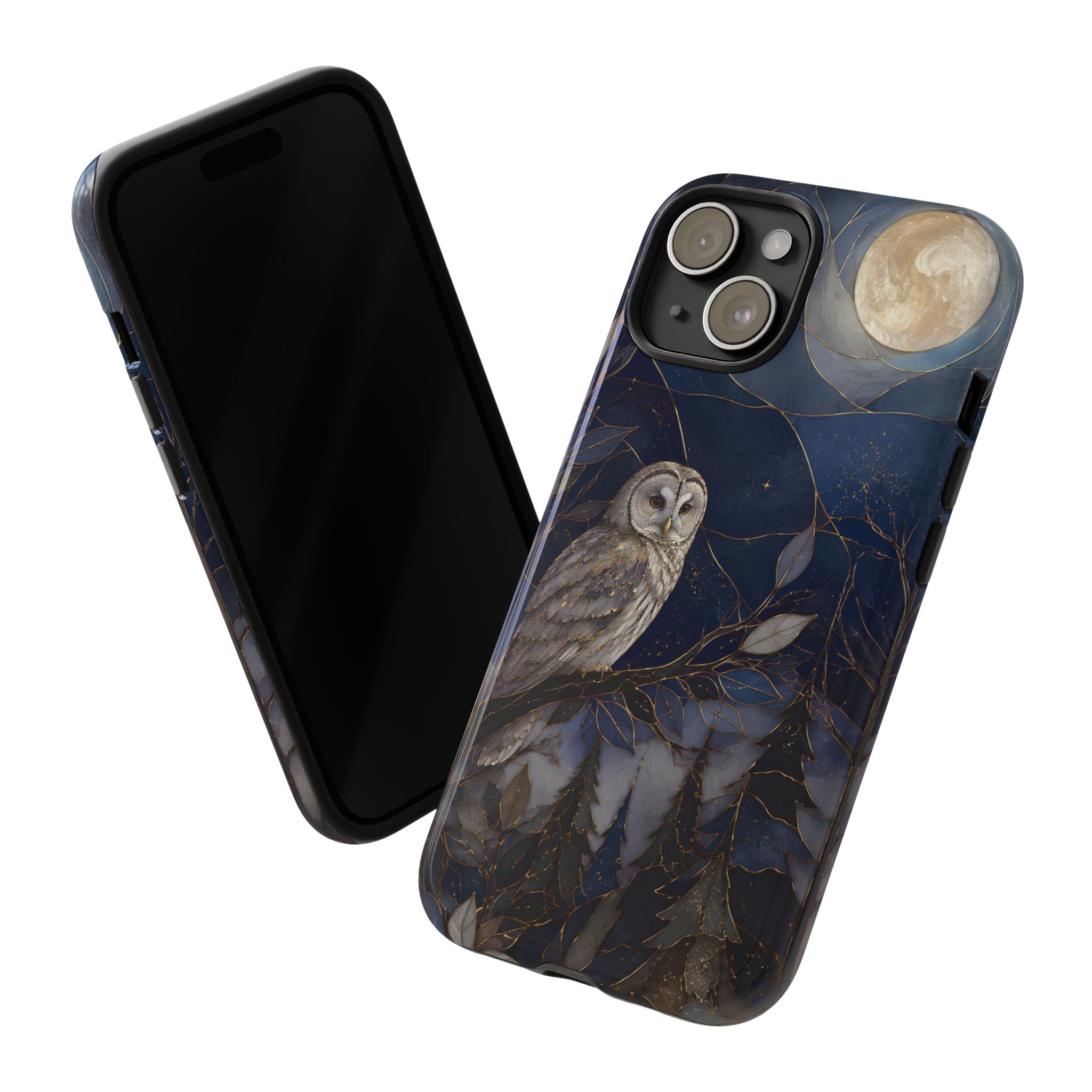 Owl Moon iPhone Case | Woodland Forest Night Art