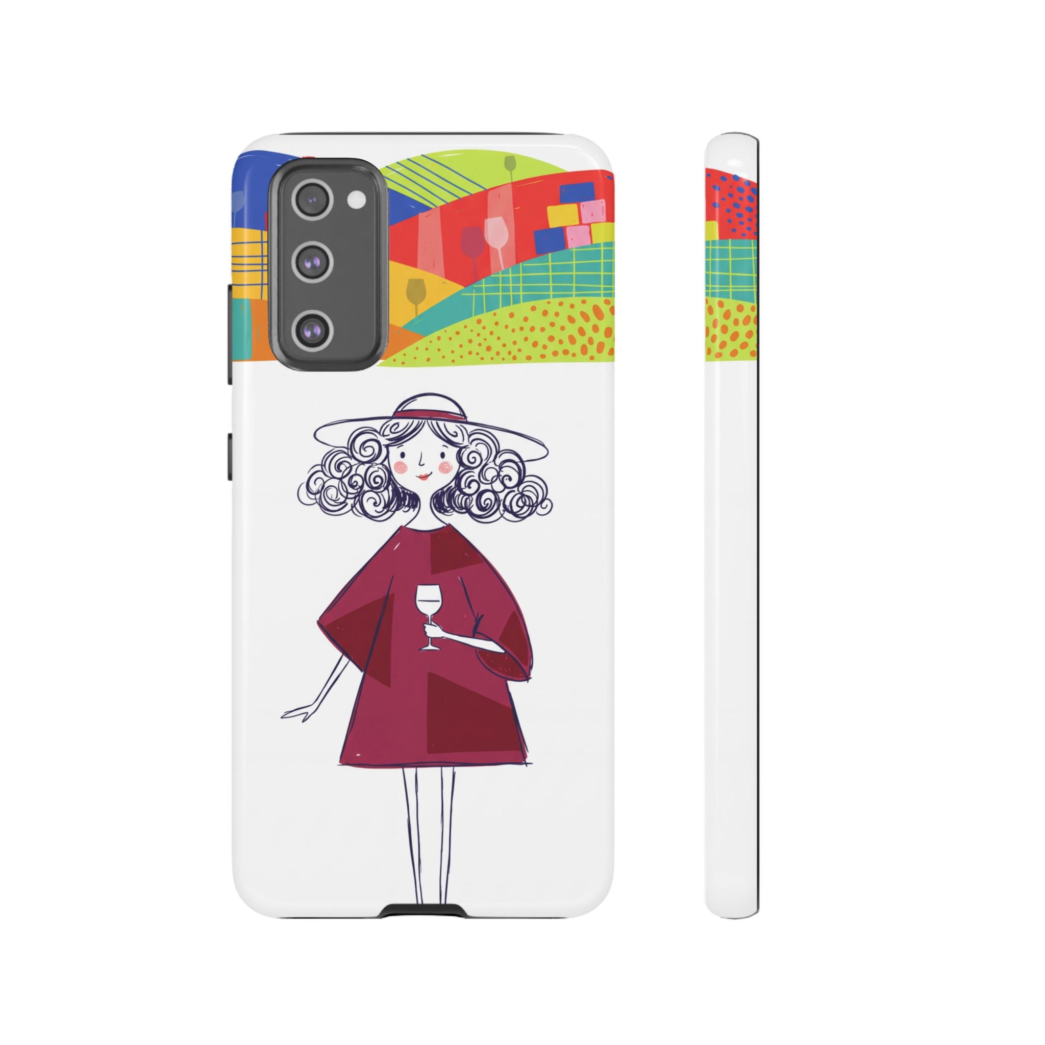 Colourful Artistic Wine Lady Samsung Galaxy Phone Case