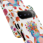 Custodia protettiva per Google Pixel con gatto floreale colorato su Pilates Reformer
