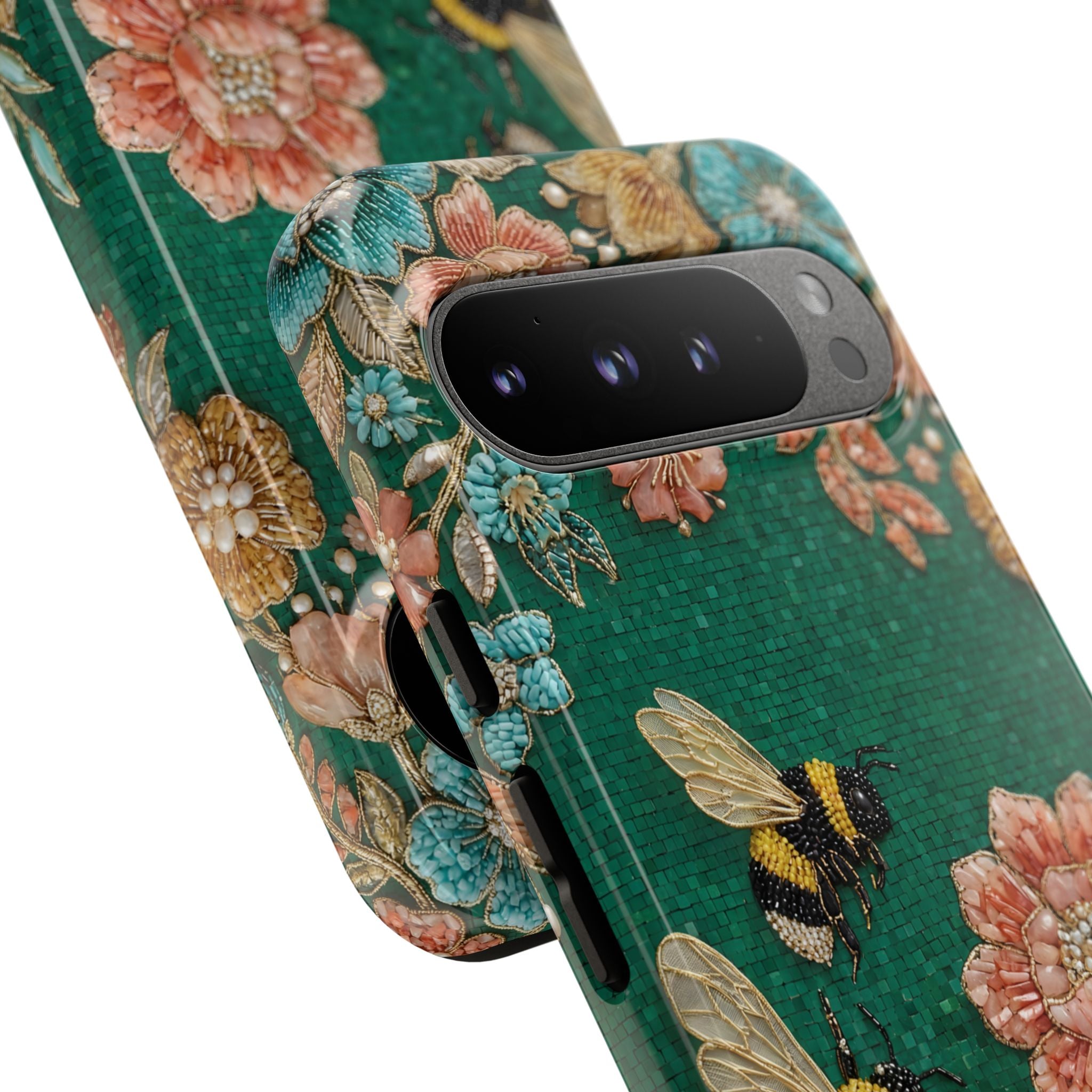 Floral Bumblebee Tough Google Pixel Phone Case | Protective Botanical Phone Cover