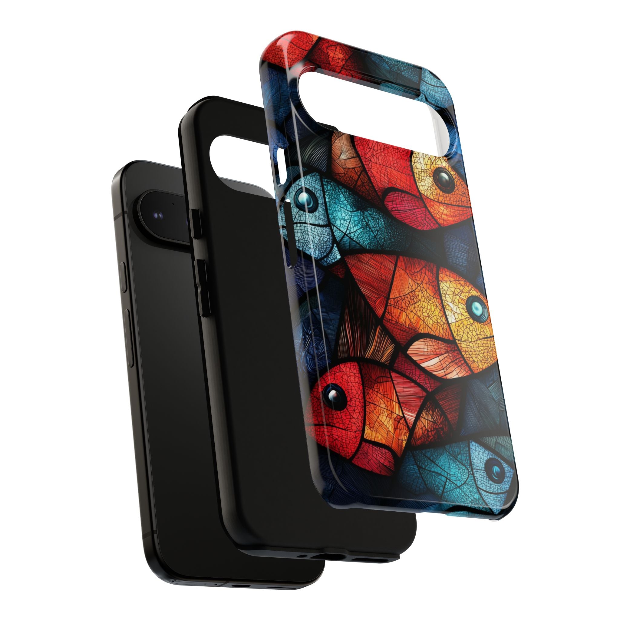 Fish Mosaic Tough Google Pixel Case — Colourful Artistic Fish Pattern