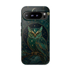 Moonlit Owl Google Pixel Phone Case | Stained Glass Owl Phone Case