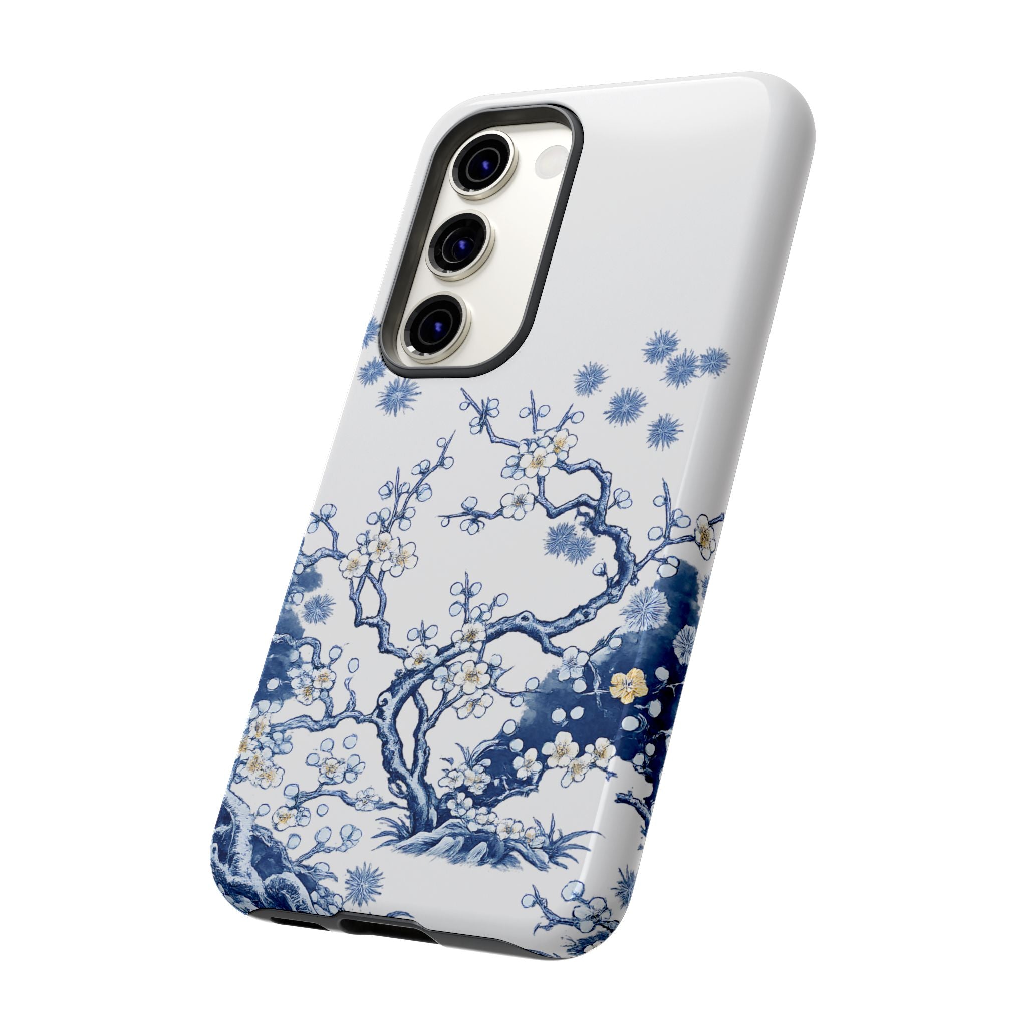 Vintage Blue White Porcelain Samsung Galaxy Phone Case | Chinoiserie Floral Tough Cover