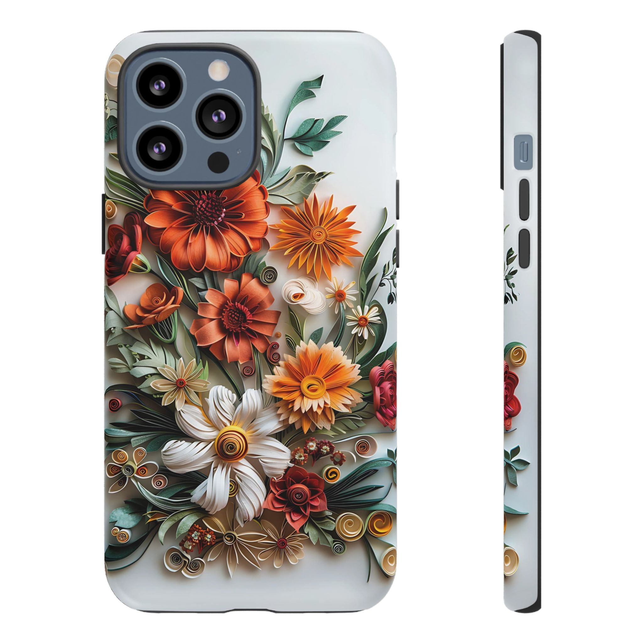 Floral Quilling Tough iPhone Case — Orange Daisy