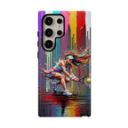 Colour Splash Tennis Samsung Galaxy Phone Case | Vibrant Female Player Art